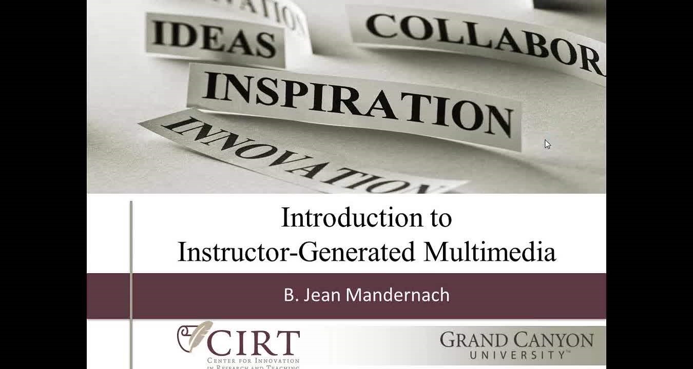 Default preview image for 2011-09-21 19.58 Introduction to Instructor-Generated Multimedia.wmv video.